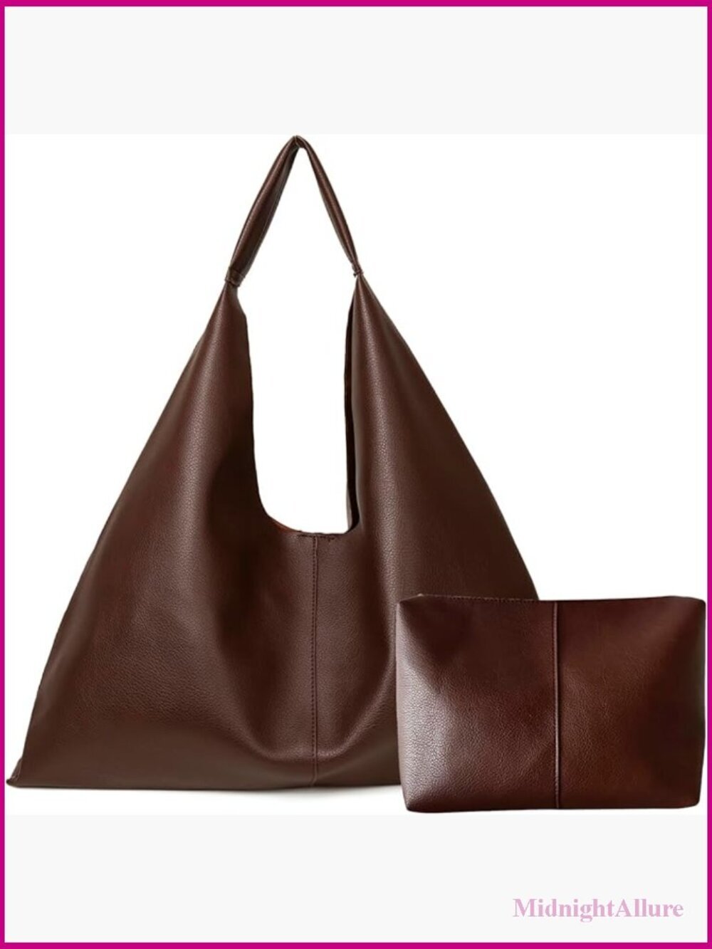 Vegan Leather Large Tote Bag, Oversized Hobo Shoulder Purse Laptop Work